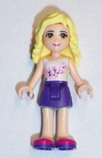 LEGO Minifigure-Naya, Dark Purple Skirt, White Top with Pink Flowers (Book 9781465418944)-Friends-FRND107-Creative Brick Builders